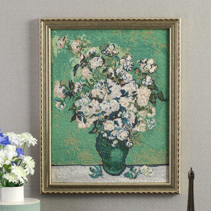 クロスステッチフレーム＜睡蓮：朝＞ | リバティ 生地、編み物、刺繍