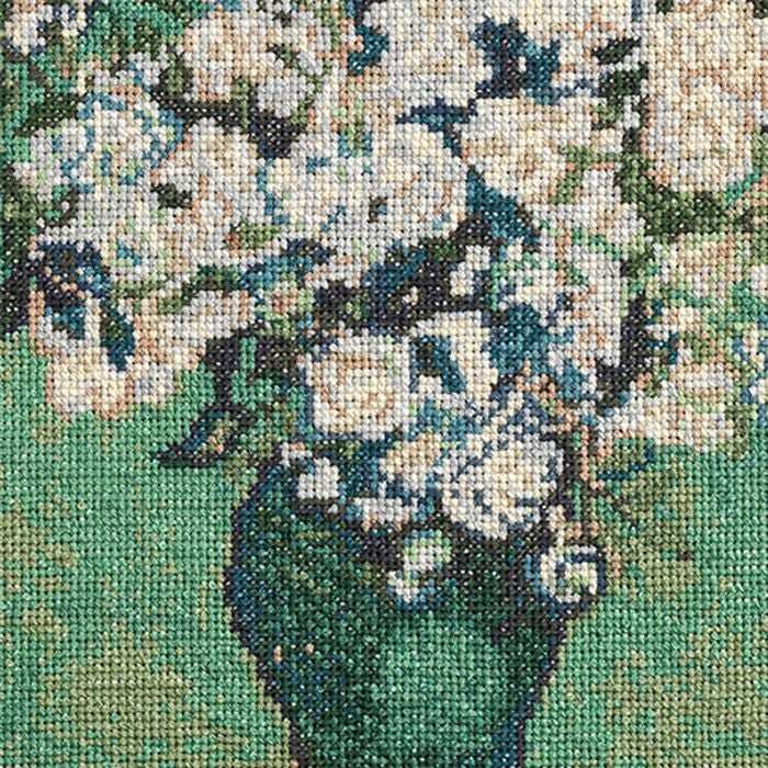 クロスステッチフレーム＜ゴッホの花瓶のバラ＞ | リバティ 生地