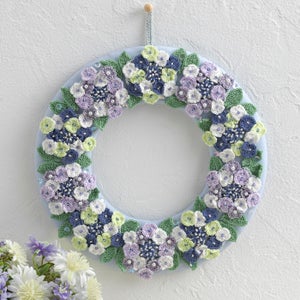 リース＜あじさい＞（編み物 材料セット）