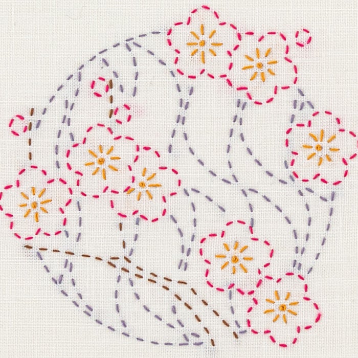 刺し子のテーブルセンター＜花物語＞ | リバティ 生地、編み物、刺繍