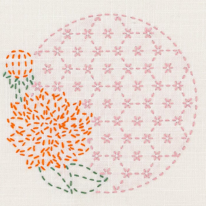 刺し子のテーブルセンター＜花物語＞ | リバティ 生地、編み物、刺繍