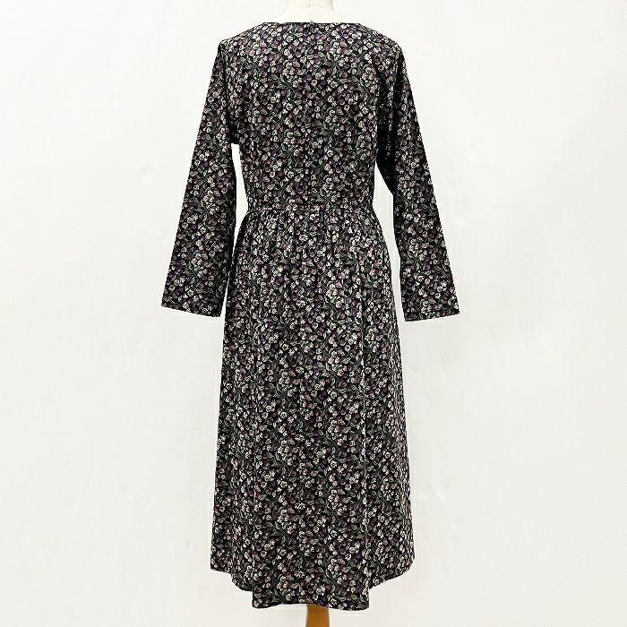 リバティプリント シンプルギャザーワンピース（長袖）＜Lサイズ＞31J