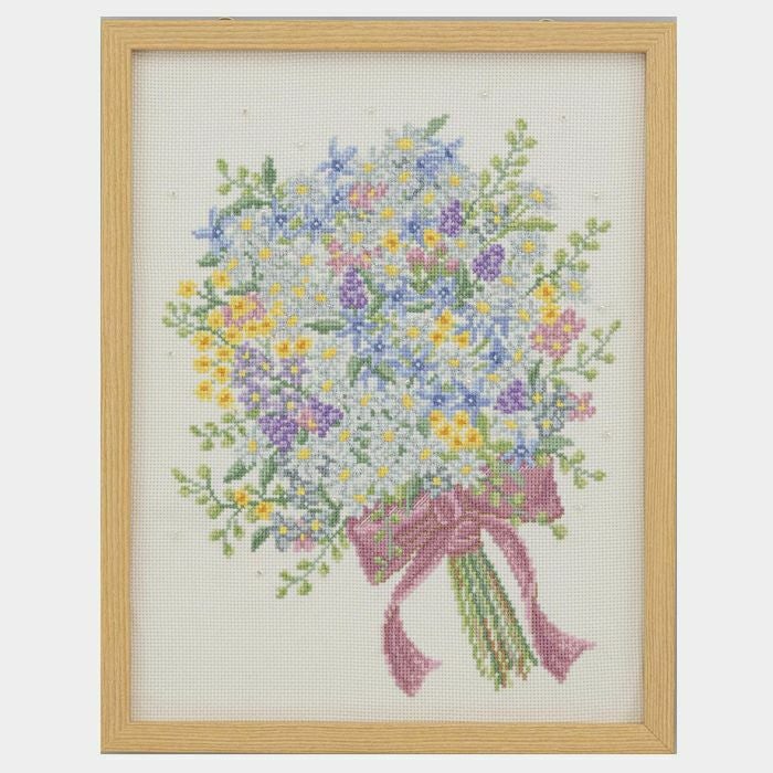 【完成品】クロスステッチフレーム＜春風のブーケ＞の画像