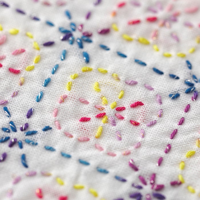 刺し子 花綾模様セット | リバティ 生地、編み物、刺繍、刺し子のこと