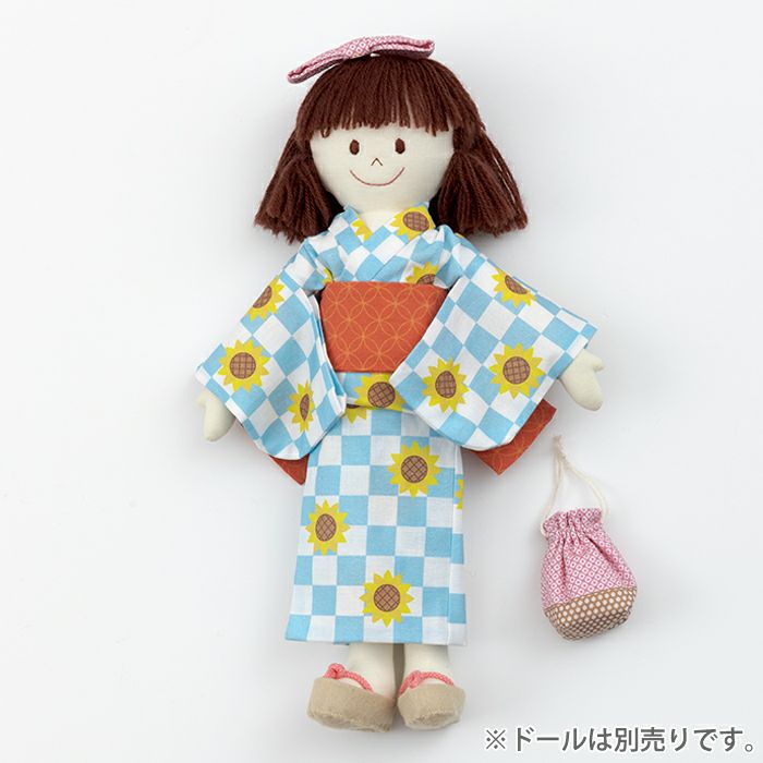 【完成品】ドレスセット＜ゆかた・ひまわり＞のイメージ画像2