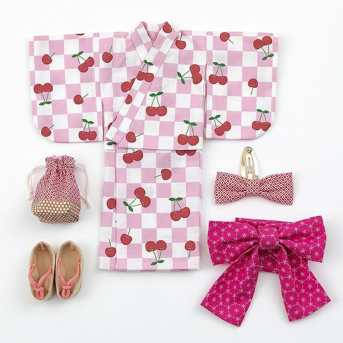 【完成品】ドレスセット＜ゆかた・チェリー＞の画像1