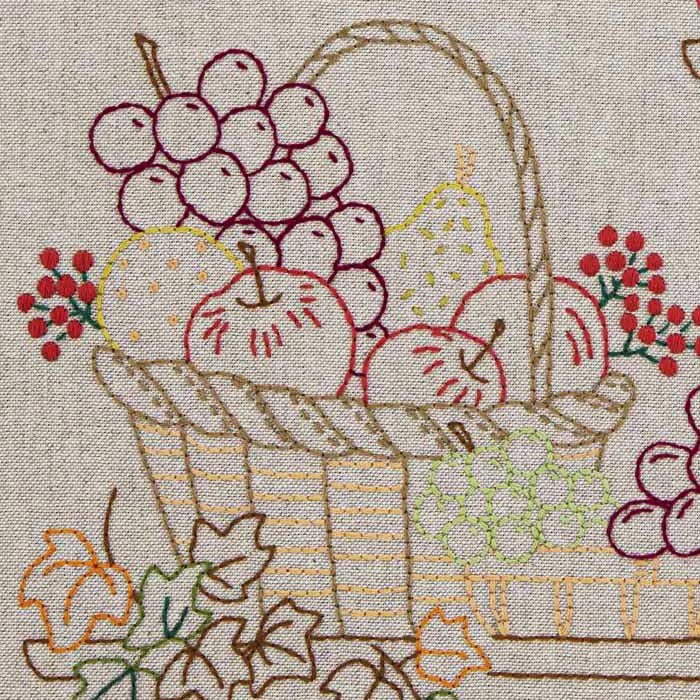 ステッチクロス＜秋の実り＞ | リバティ 生地、編み物、刺繍、刺し子の