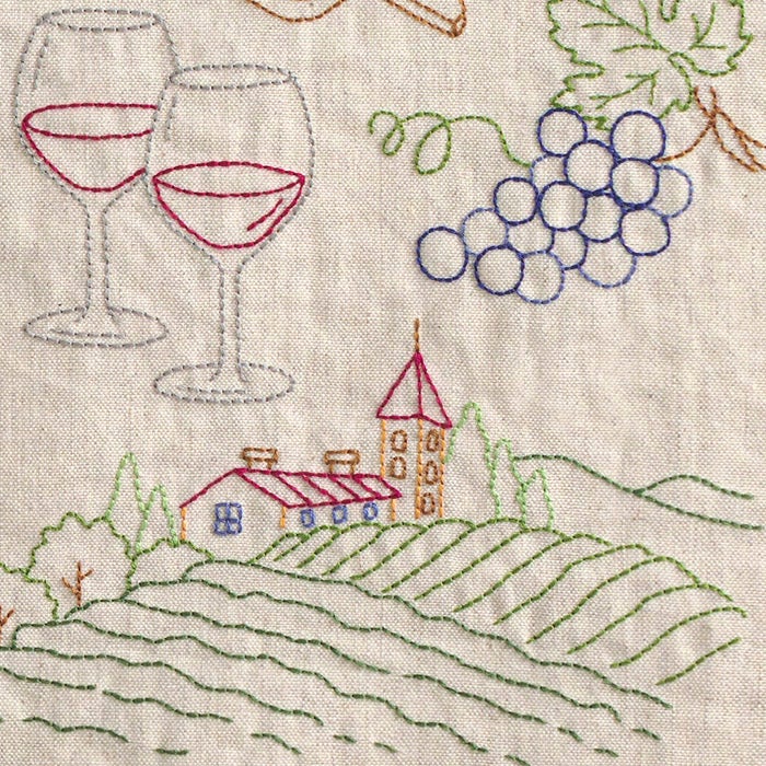 ステッチクロス＜ワイナリーの午後＞ | リバティ 生地、編み物、刺繍
