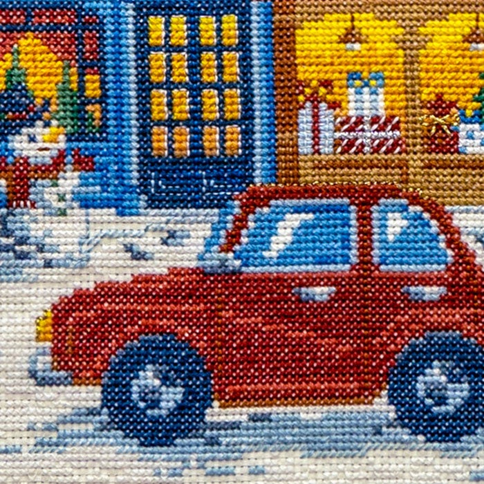 ヨーロッパヴィンテージ アイレット生地のキャミソール ロゴパッチ刺繍 クロスステッチフレーム＜Christmas Wish～あたたかな時間