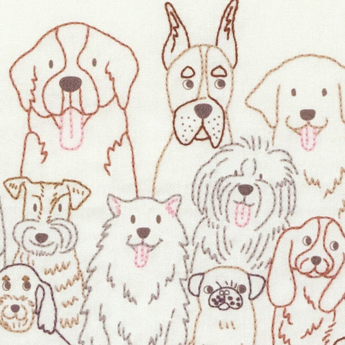 ステッチクロス ＜Dog Life＞2 | リバティ 生地、編み物、刺繍、刺し子