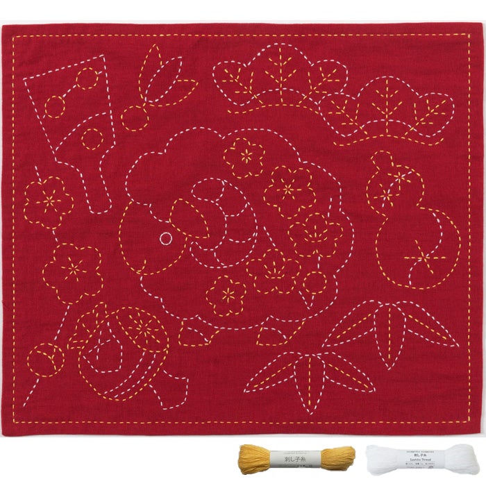 ホビーラホビーレ 干支 刺し子 干支＜未・赤＞セット | リバティ 生地、編み物、刺繍、刺し子