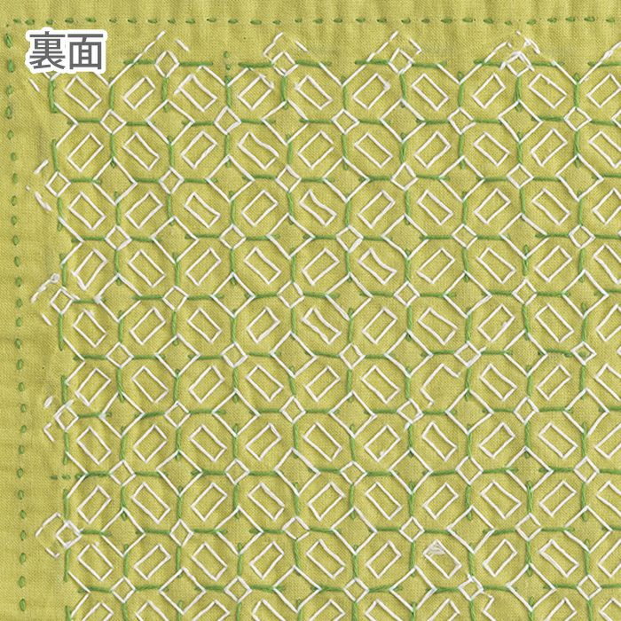 【完成品】刺し子 クロスフラワーイエローの画像3